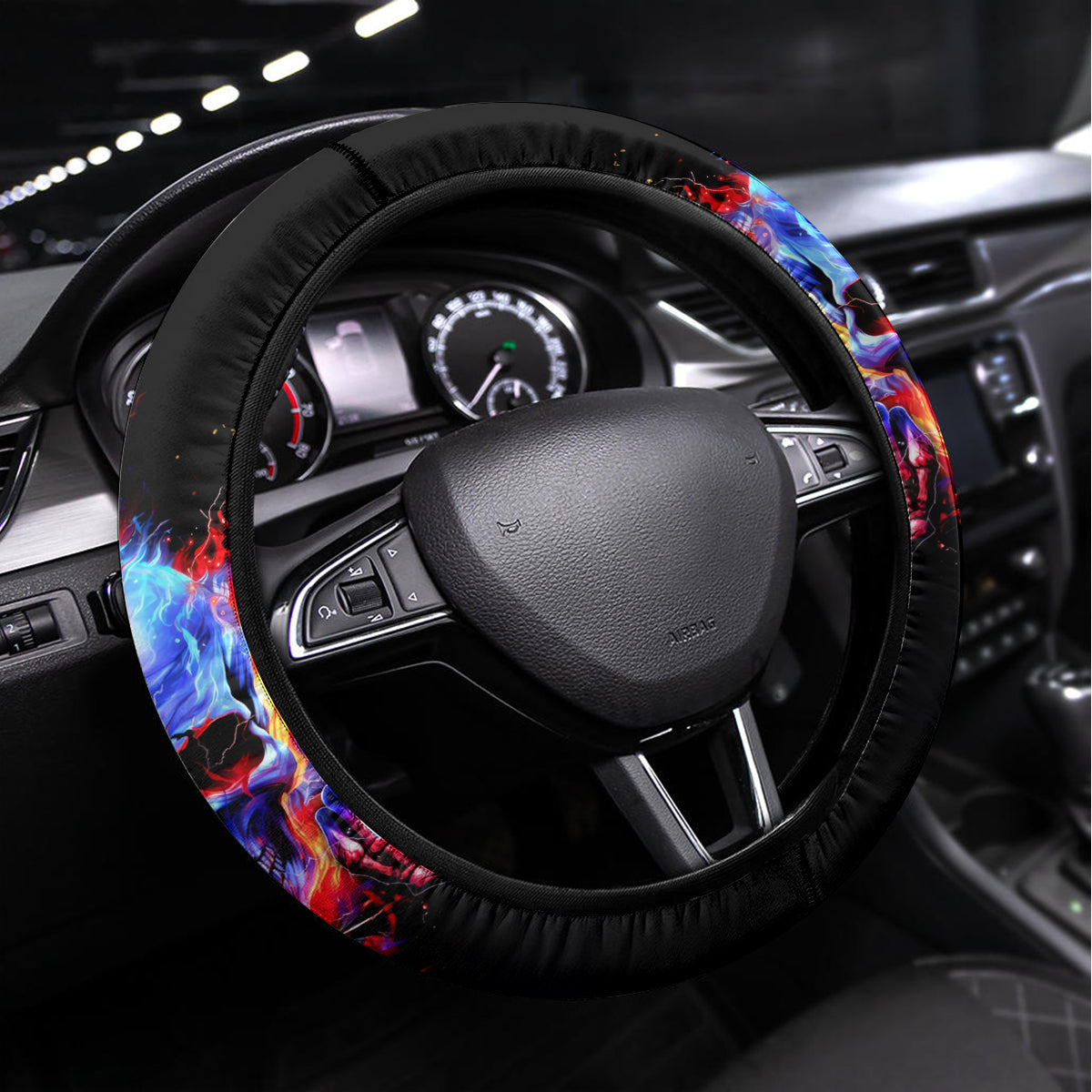 Flame Skull Steering Wheel Cover My Give A Fuck Is Broken But My Go Fuck Yourself Is Fully Functional DT01