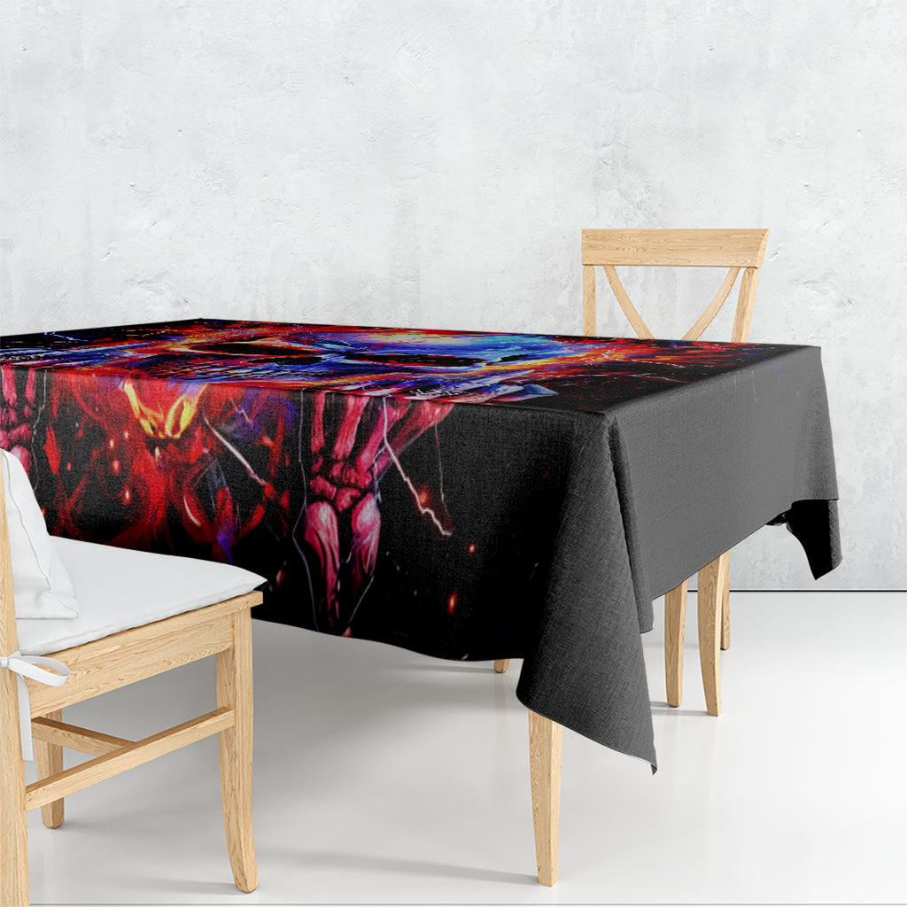 Flame Skull Tablecloth My Give A Fuck Is Broken But My Go Fuck Yourself Is Fully Functional DT01