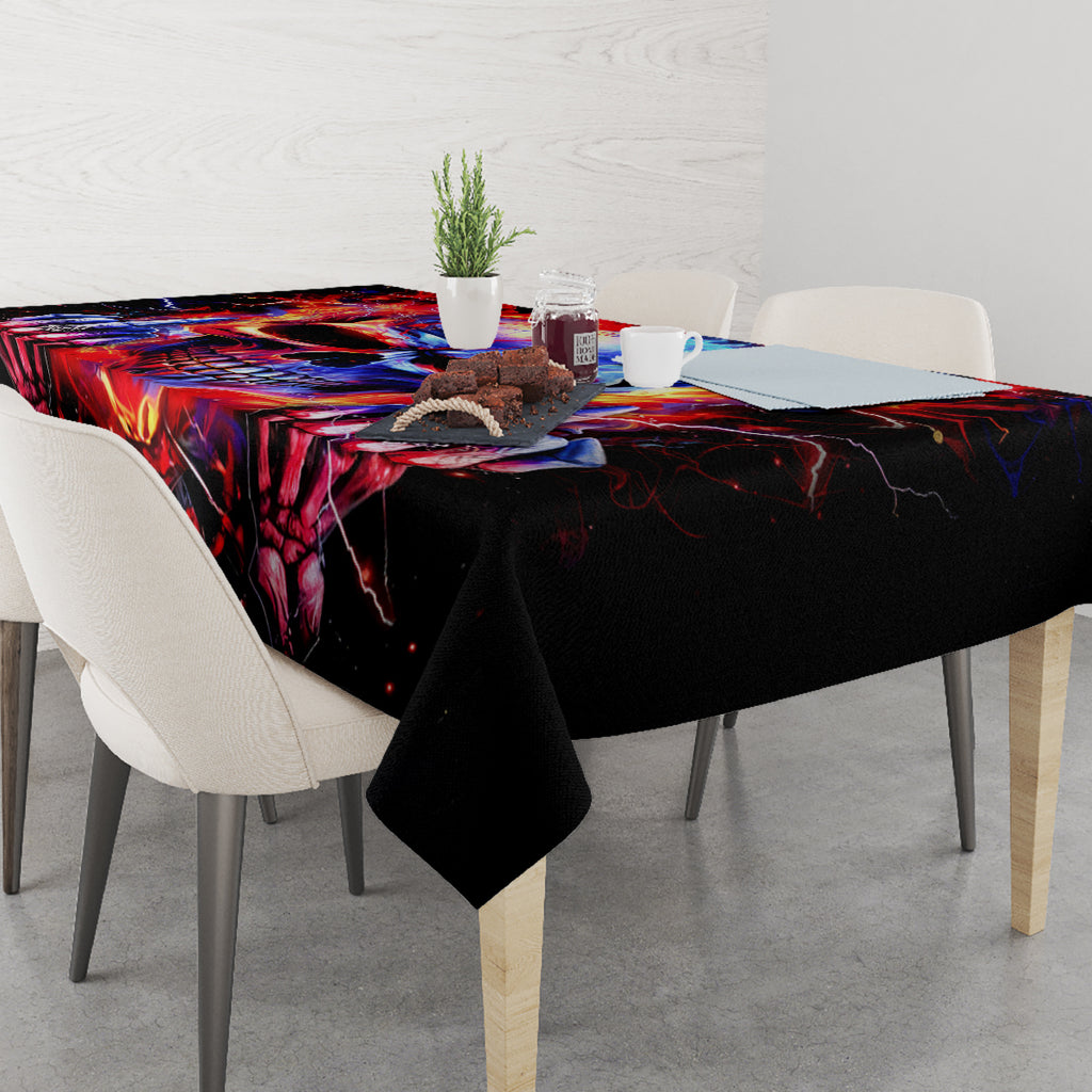 Flame Skull Tablecloth My Give A Fuck Is Broken But My Go Fuck Yourself Is Fully Functional DT01
