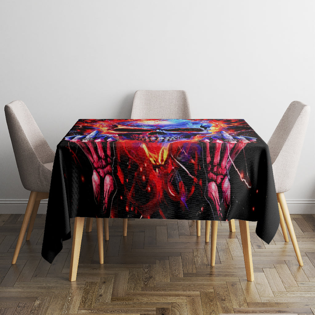 Flame Skull Tablecloth My Give A Fuck Is Broken But My Go Fuck Yourself Is Fully Functional DT01