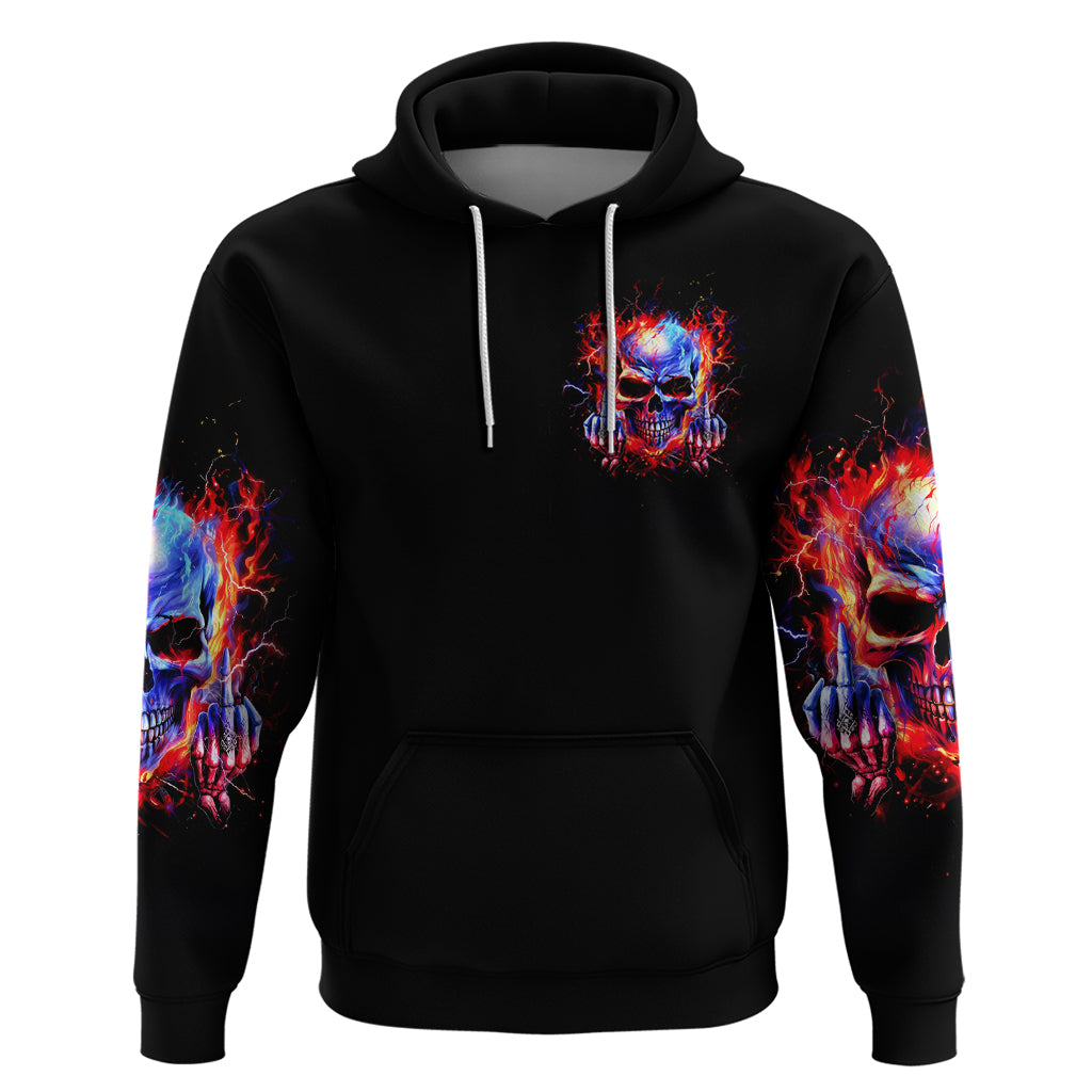 Flame Skull Zip Hoodie My Give A Fuck Is Broken But My Go Fuck Yourself Is Fully Functional