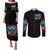 Flower Jeep Couples Matching Puletasi and Long Sleeve Button Shirt Not All Who Wander Are Lost
