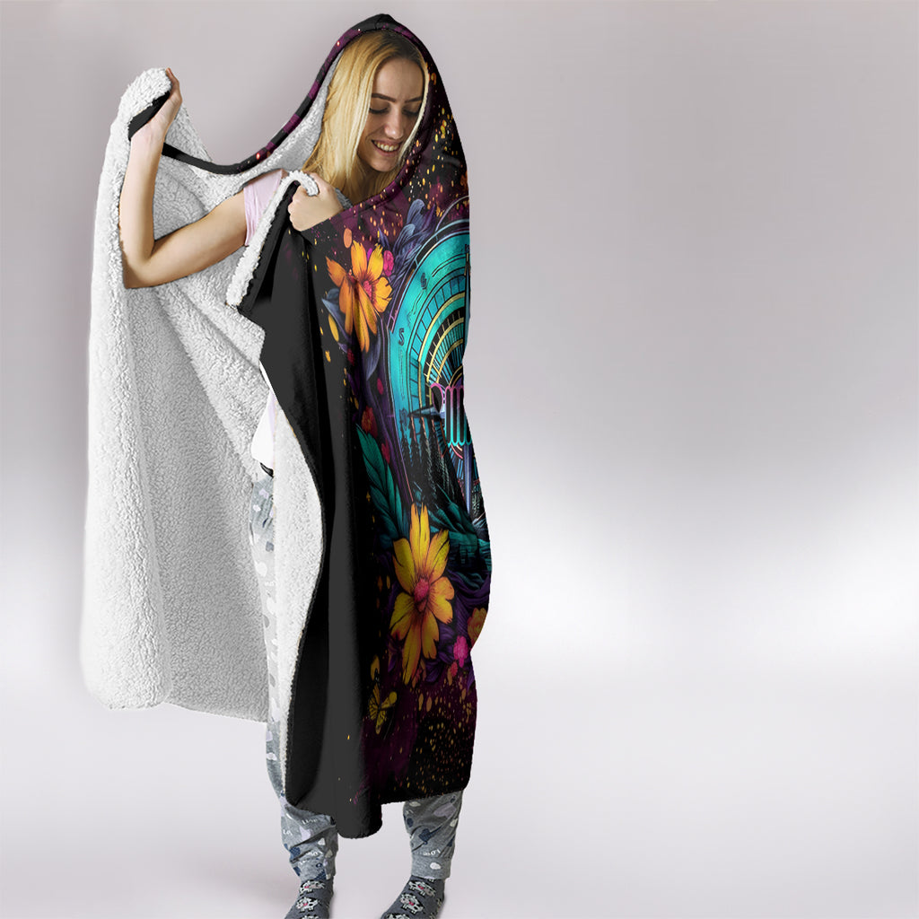 Flower Jeep Hooded Blanket Not All Who Wander Are Lost