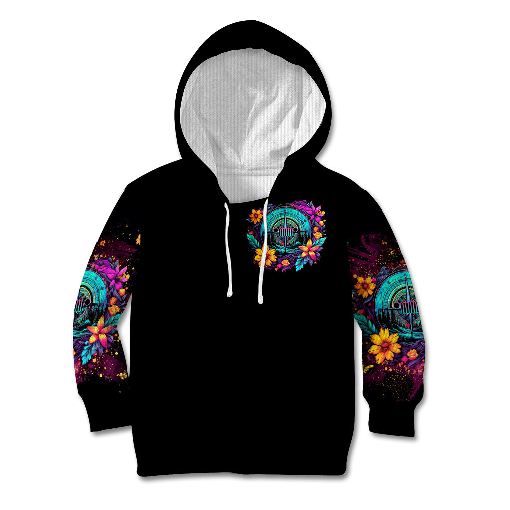 Flower Jeep Kid Hoodie Not All Who Wander Are Lost