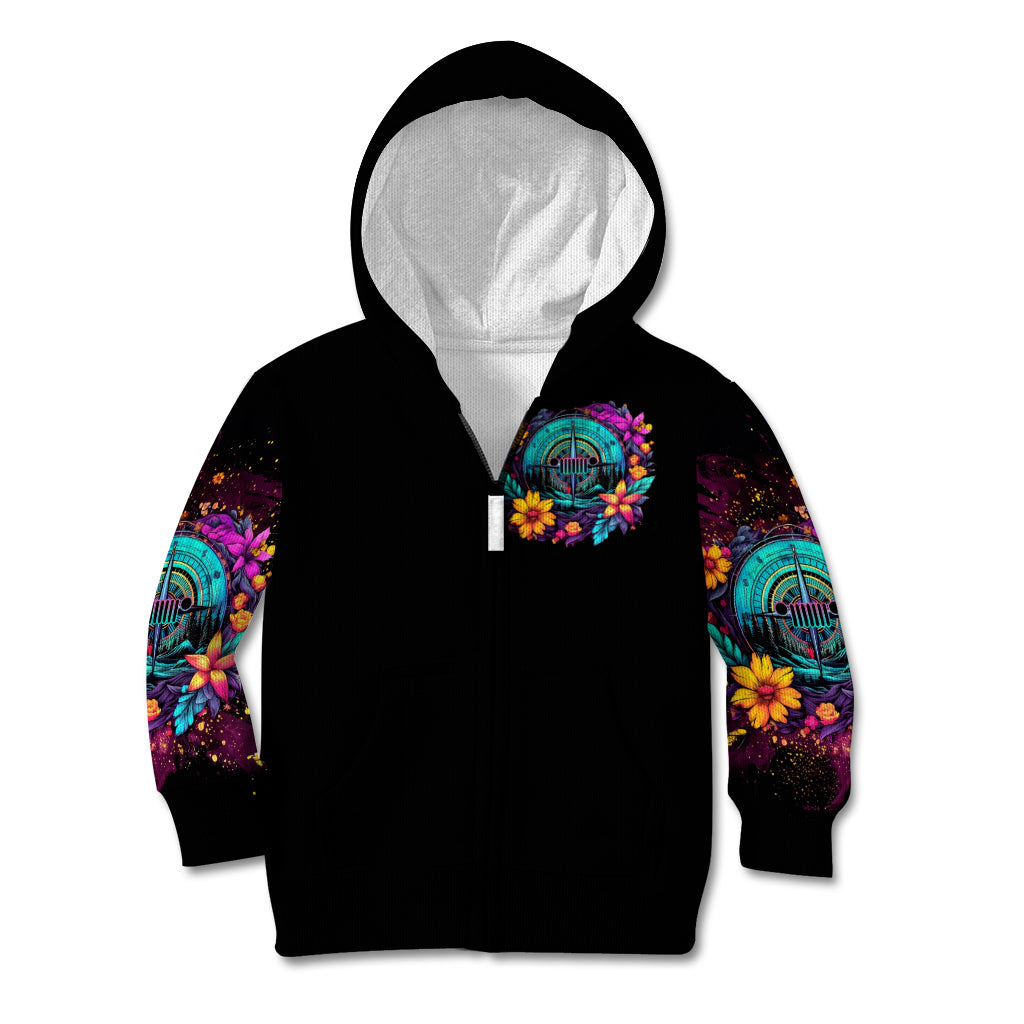 Flower Jeep Kid Hoodie Not All Who Wander Are Lost