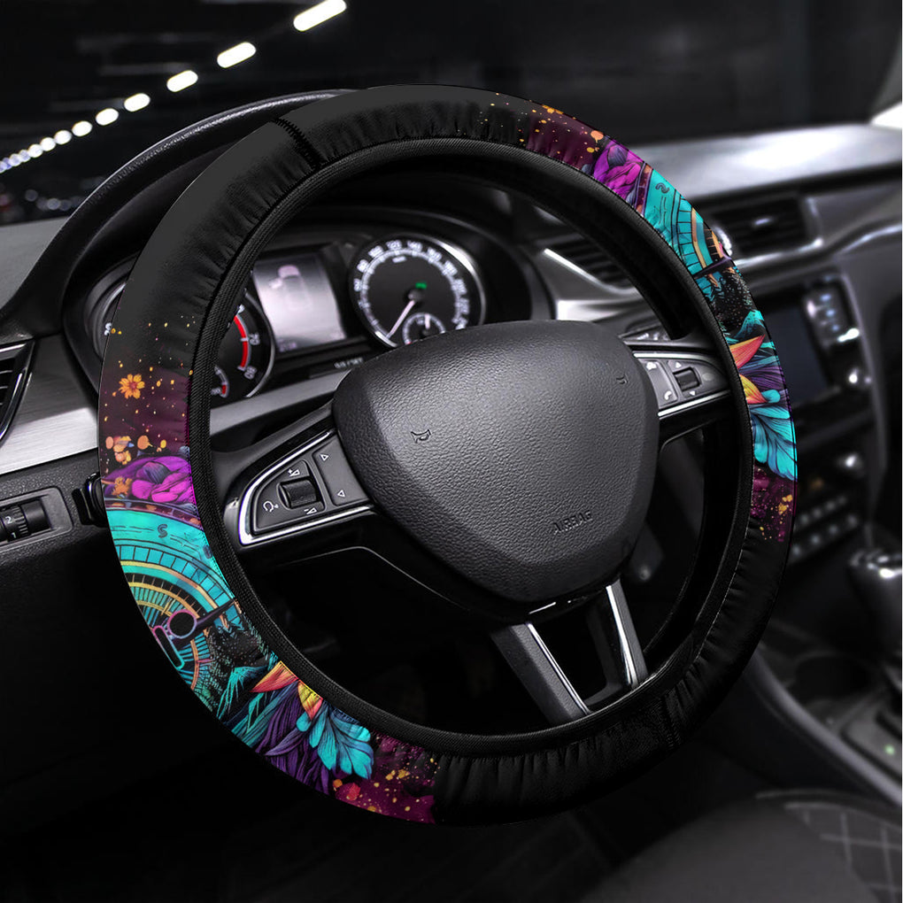 Flower Jeep Steering Wheel Cover Not All Who Wander Are Lost