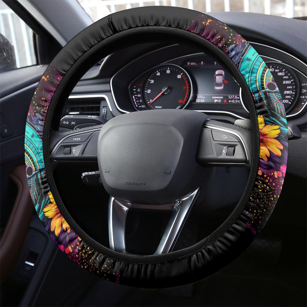 Flower Jeep Steering Wheel Cover Not All Who Wander Are Lost