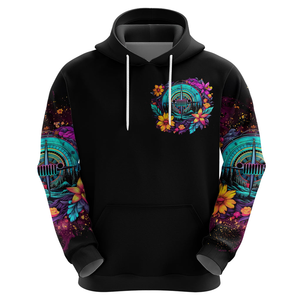 Flower Jeep Zip Hoodie Not All Who Wander Are Lost