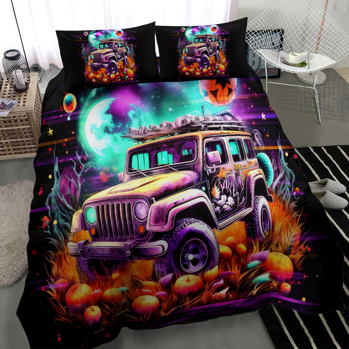 Field Jeep Bedding Set On A Dark Desert Highway Cool Wind In My Hair