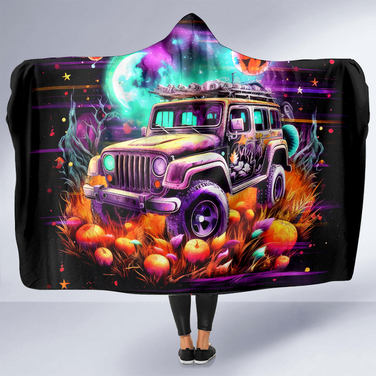 Field Jeep Hooded Blanket On A Dark Desert Highway Cool Wind In My Hair