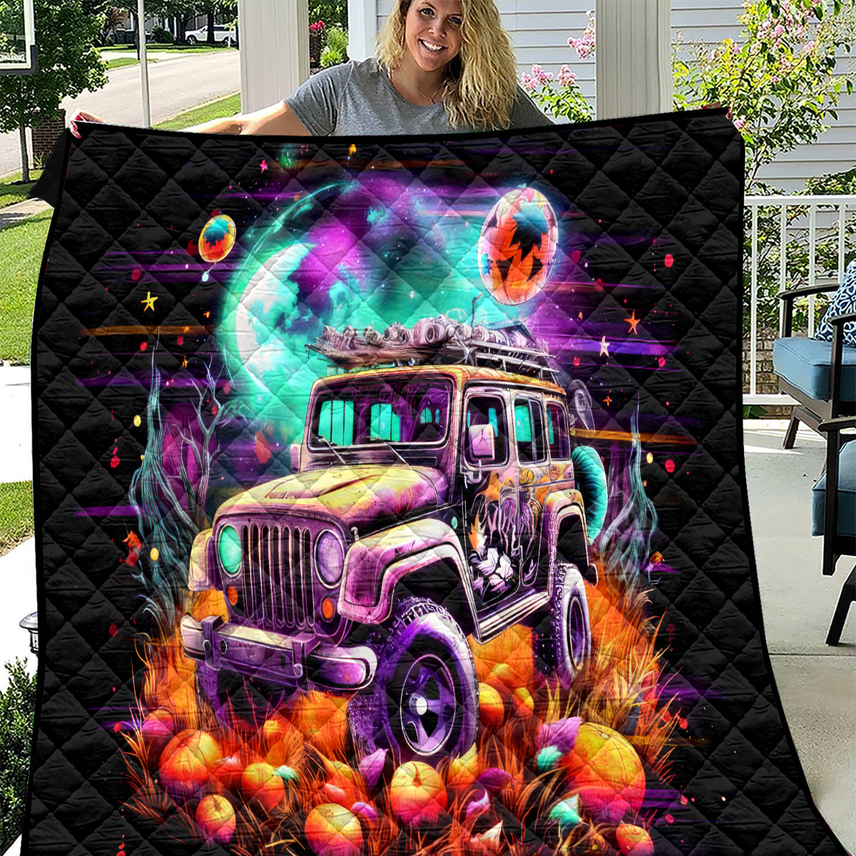 Field Jeep Quilt On A Dark Desert Highway Cool Wind In My Hair