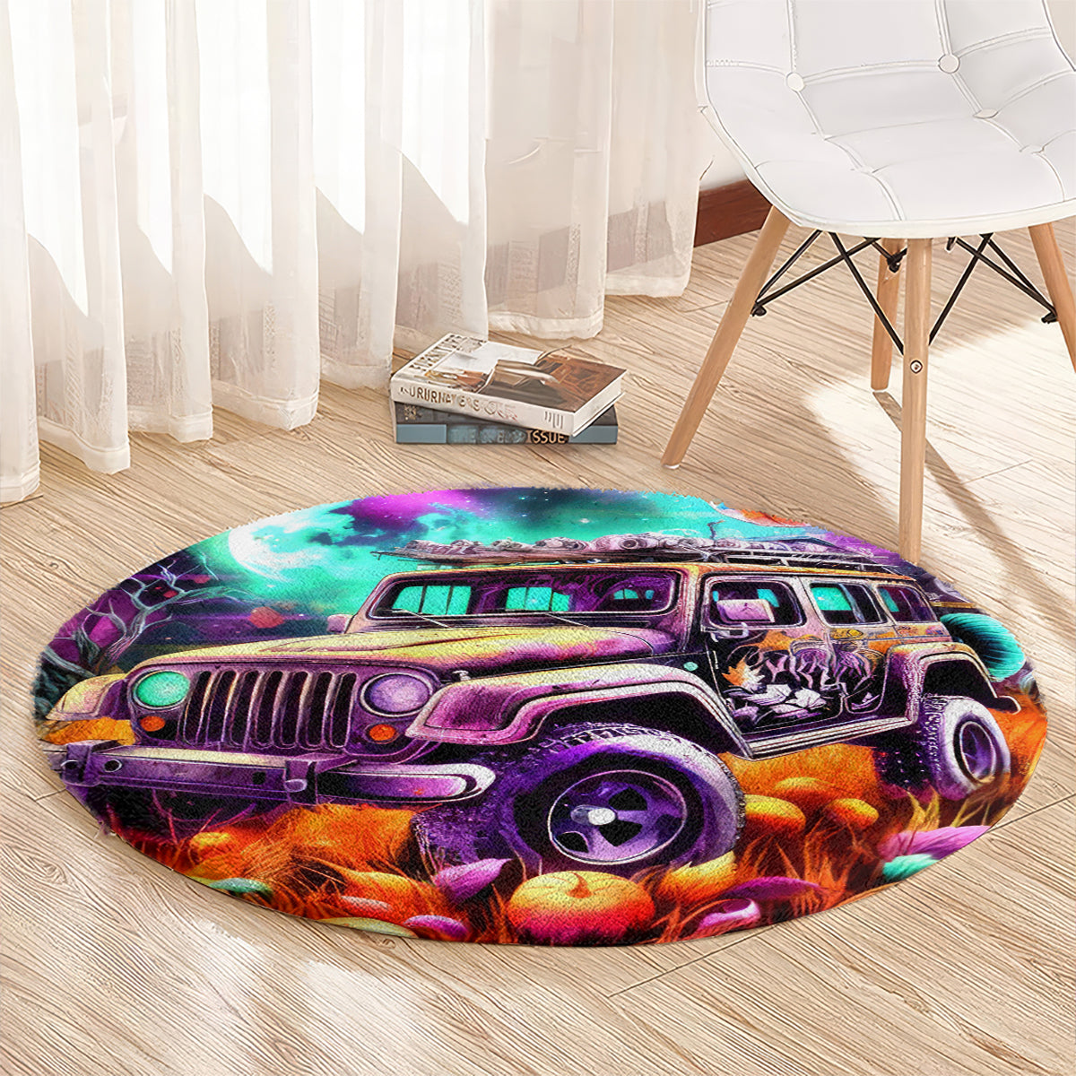 Field Jeep Round Carpet On A Dark Desert Highway Cool Wind In My Hair