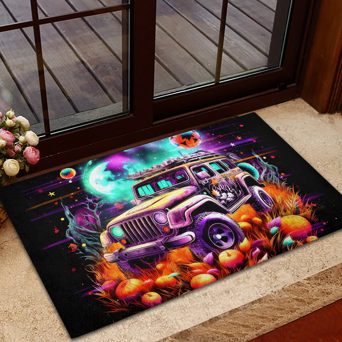 Field Jeep Rubber Doormat On A Dark Desert Highway Cool Wind In My Hair
