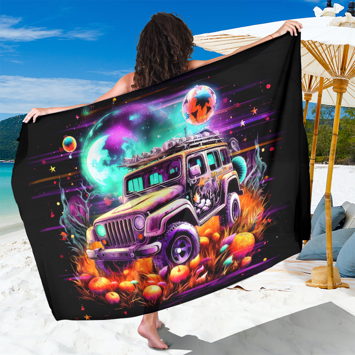 Field Jeep Sarong On A Dark Desert Highway Cool Wind In My Hair