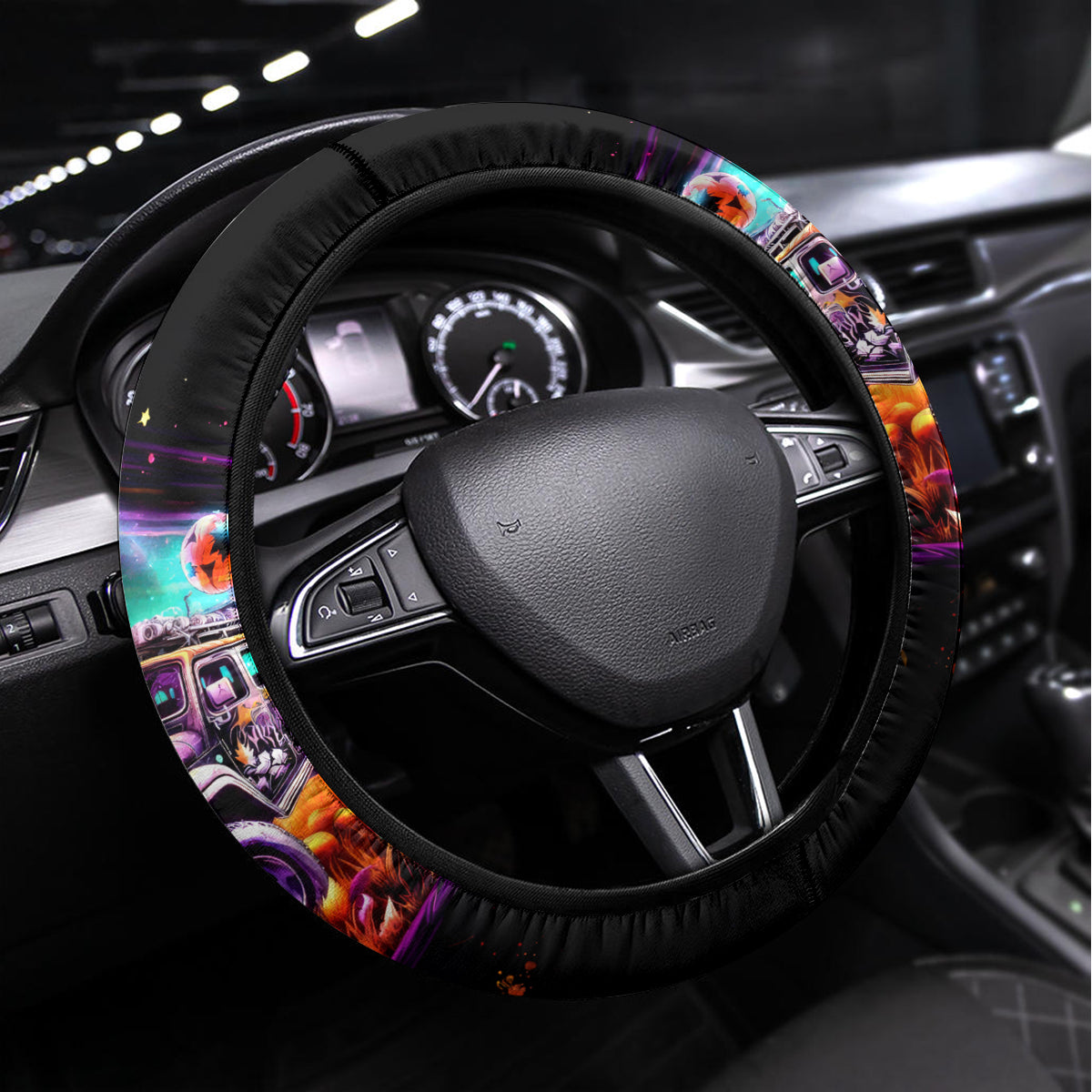 Field Jeep Steering Wheel Cover On A Dark Desert Highway Cool Wind In My Hair
