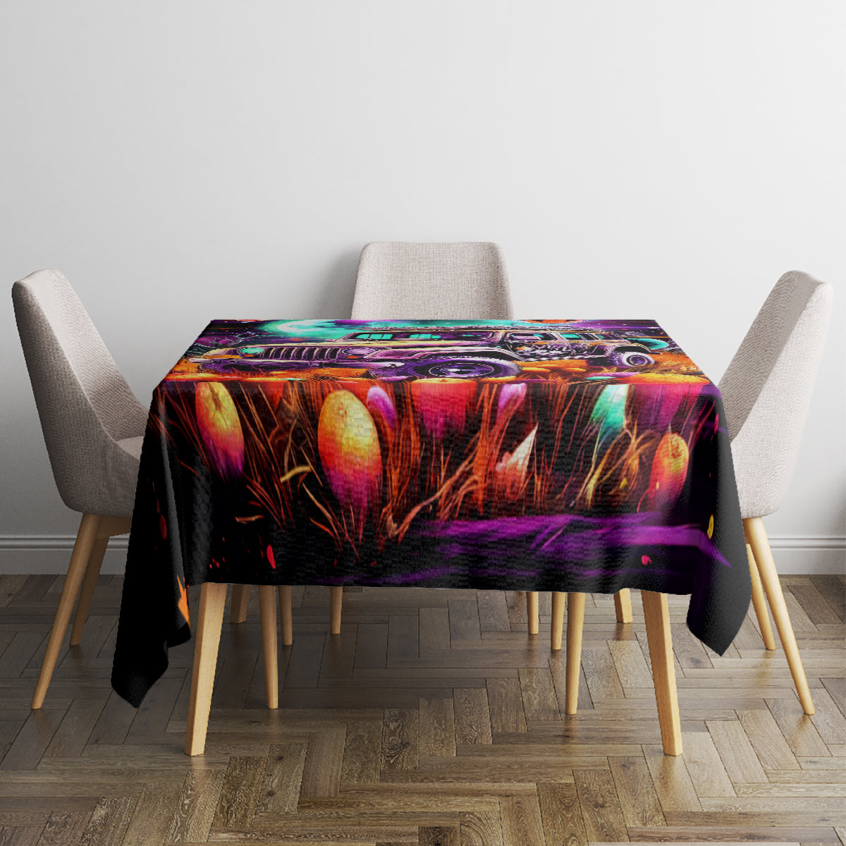 Field Jeep Tablecloth On A Dark Desert Highway Cool Wind In My Hair