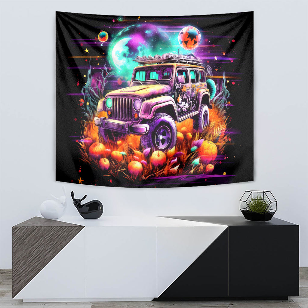 Field Jeep Tapestry On A Dark Desert Highway Cool Wind In My Hair