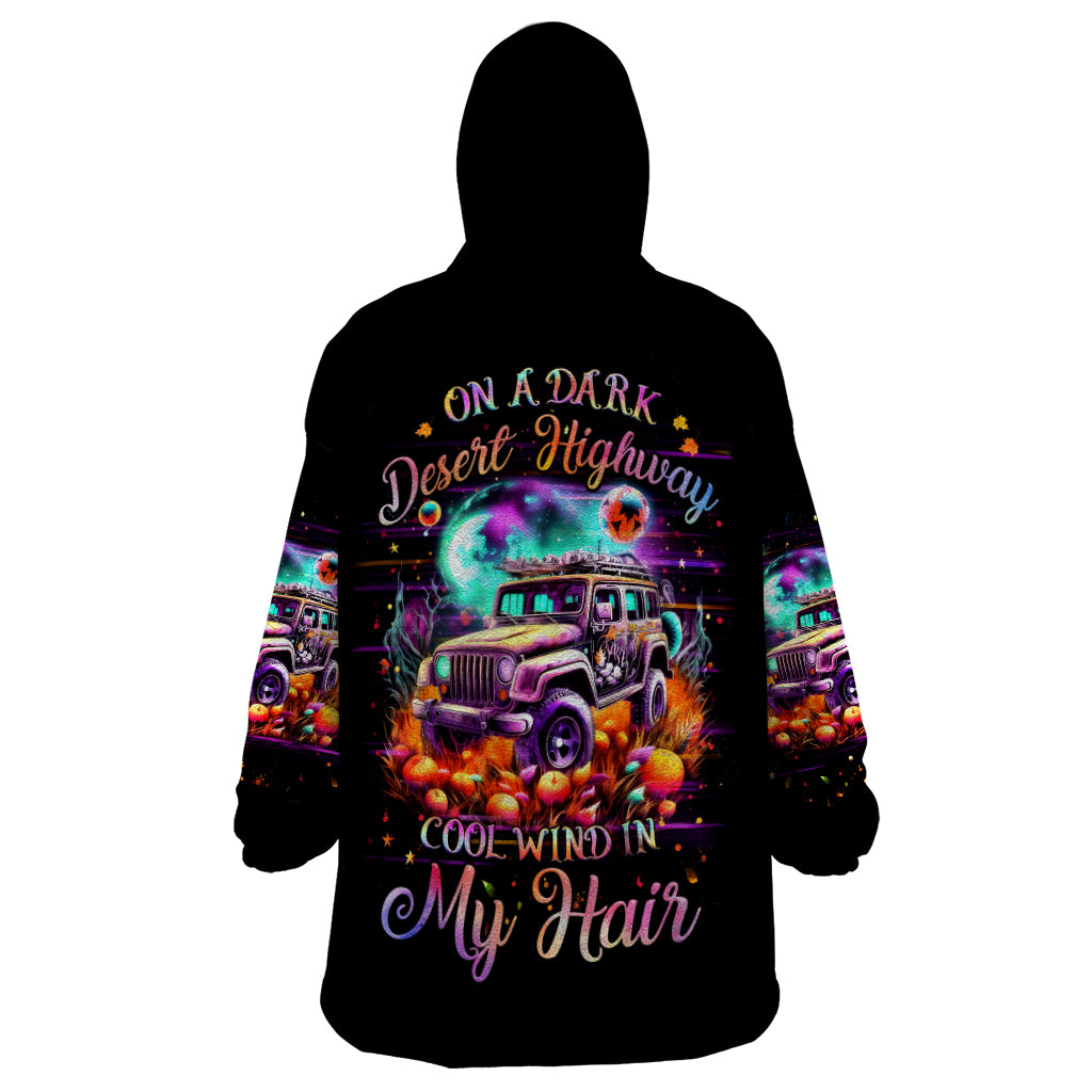 Field Jeep Wearable Blanket Hoodie On A Dark Desert Highway Cool Wind In My Hair