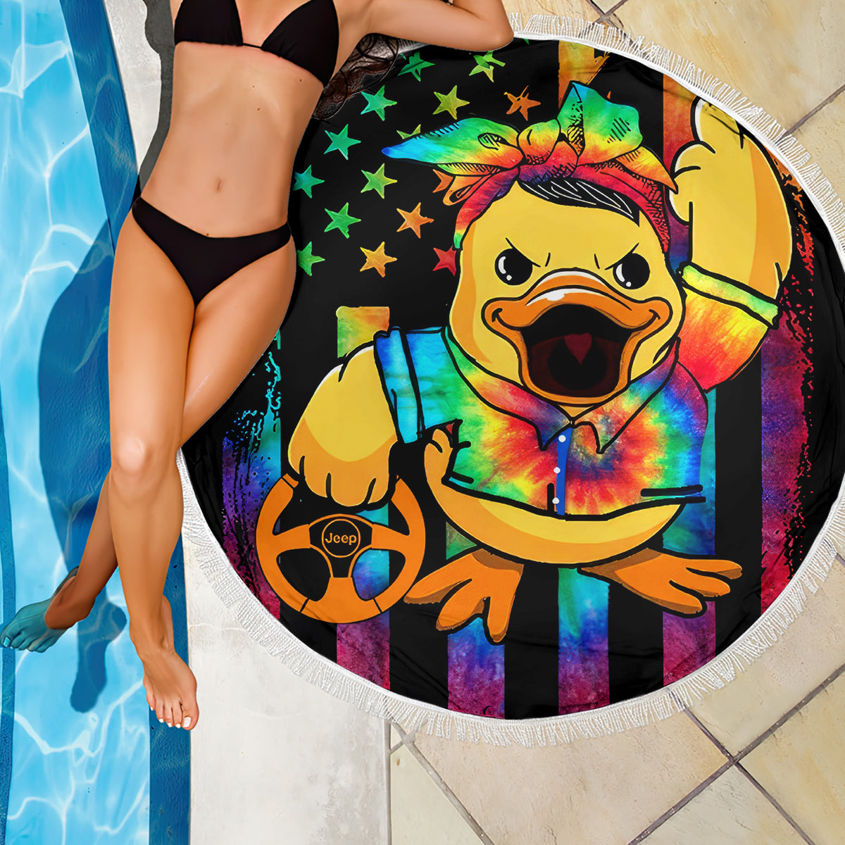 Duck Jeep Beach Blanket Quack Quack Motherducker