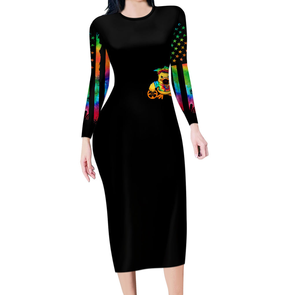 Duck Jeep Long Sleeve Bodycon Dress Quack Quack Motherducker