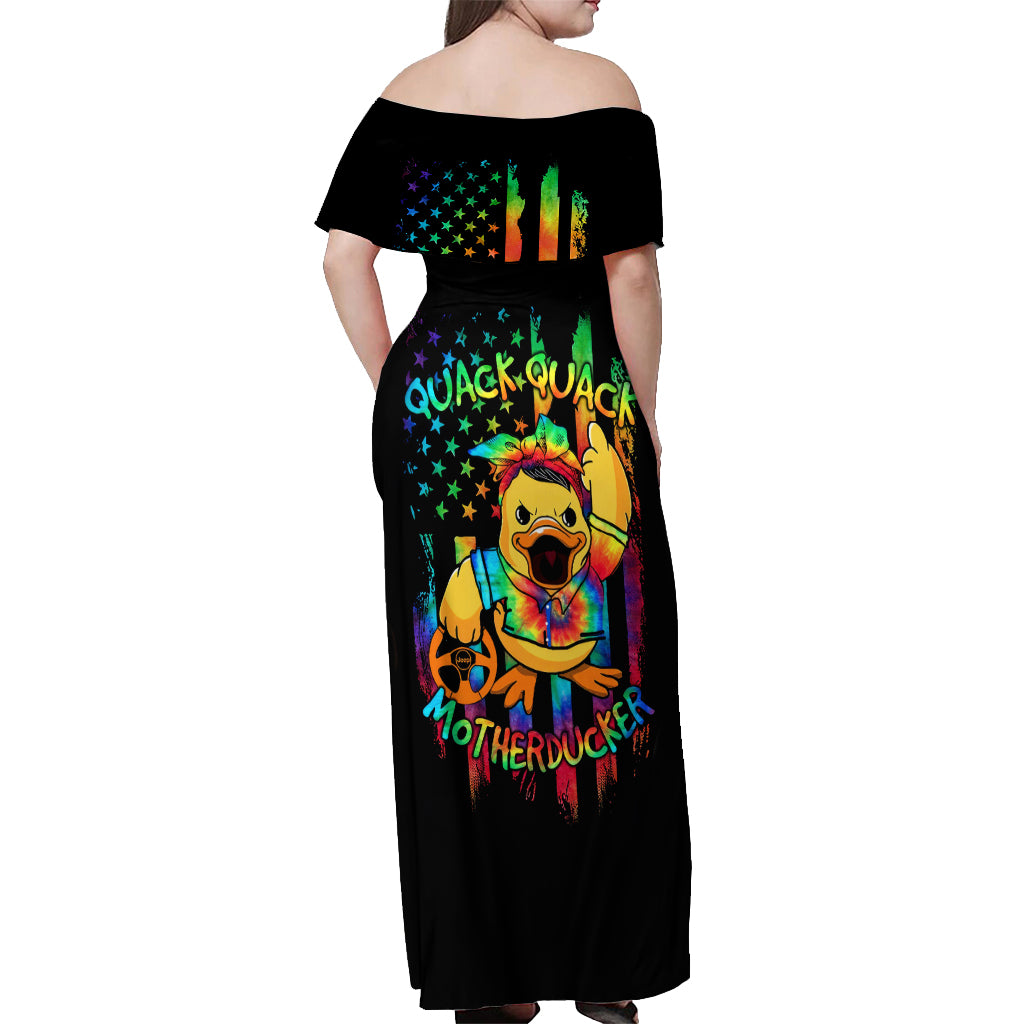 Duck Jeep Off Shoulder Maxi Dress Quack Quack Motherducker