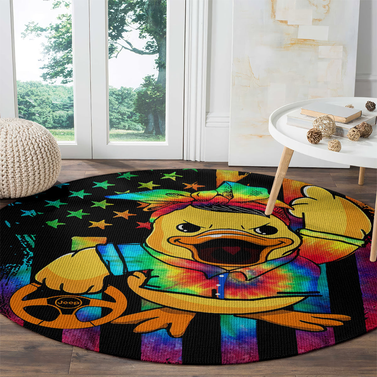 Duck Jeep Round Carpet Quack Quack Motherducker