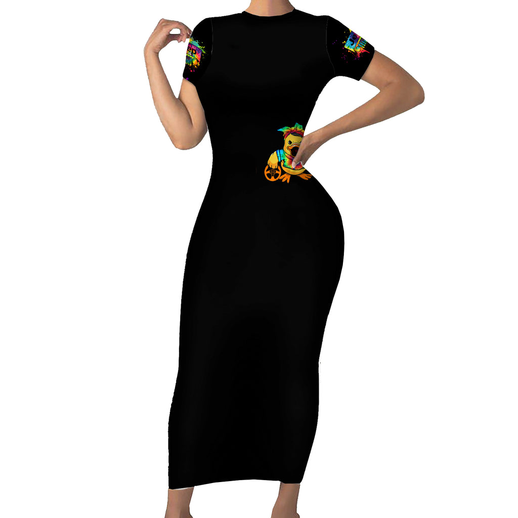 Duck Jeep Short Sleeve Bodycon Dress Quack Quack Motherducker
