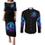 Skull Lady Couples Matching Puletasi and Long Sleeve Button Shirt Rose Skull She Whispered Back Iam The Storm