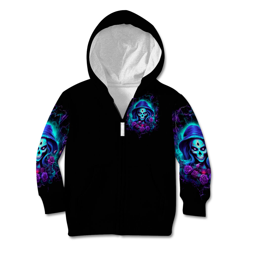 Skull Lady Kid Hoodie Rose Skull She Whispered Back Iam The Storm