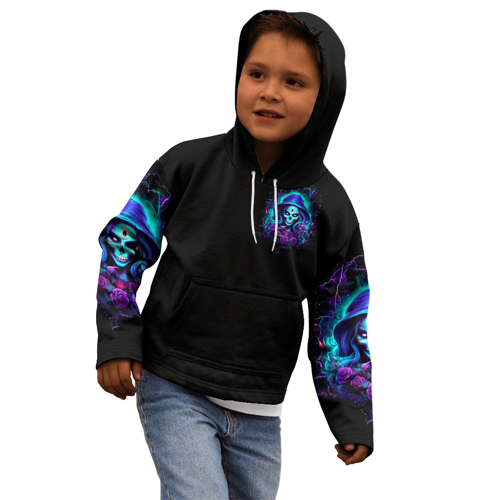 Skull Lady Kid Hoodie Rose Skull She Whispered Back Iam The Storm