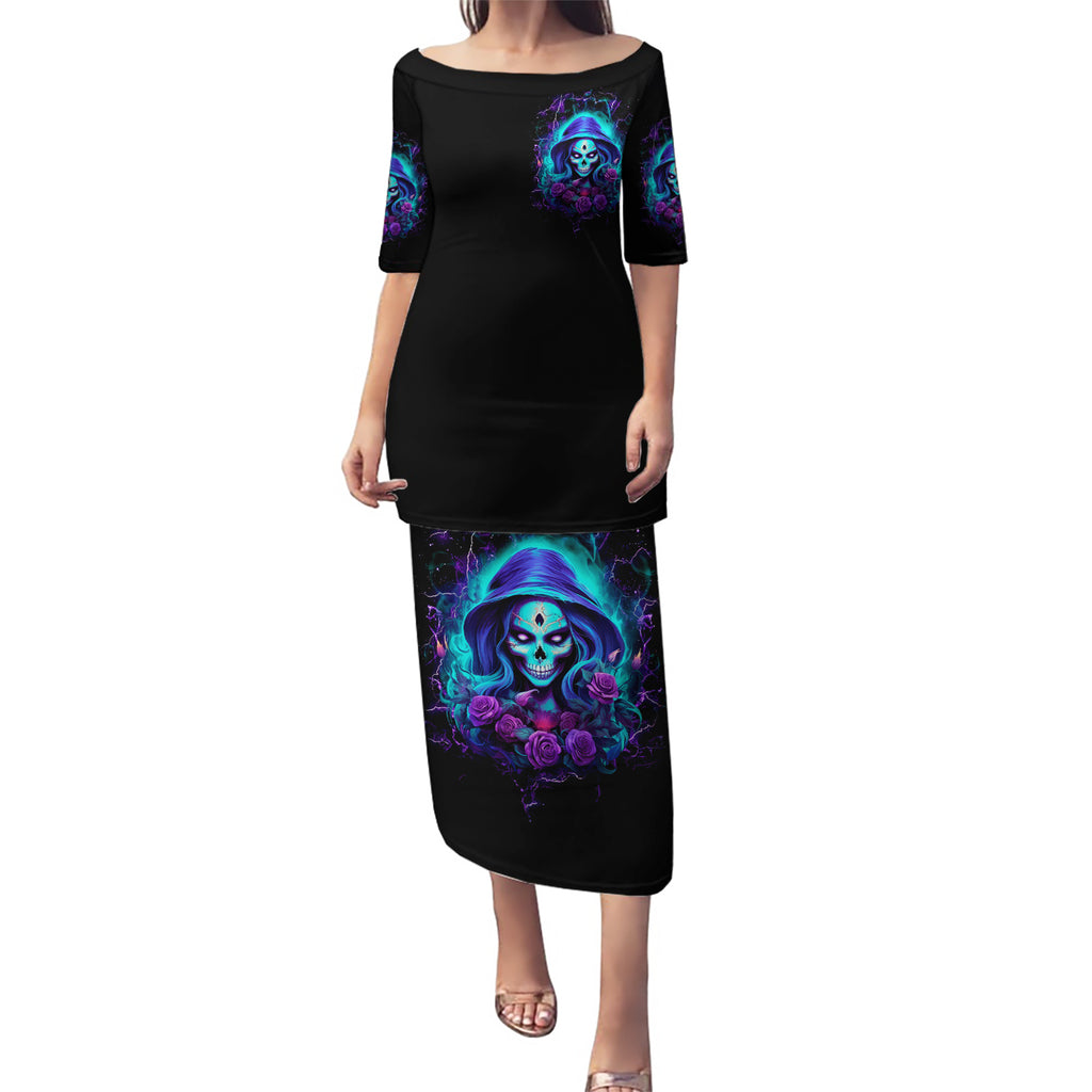 Skull Lady Puletasi Rose Skull She Whispered Back Iam The Storm
