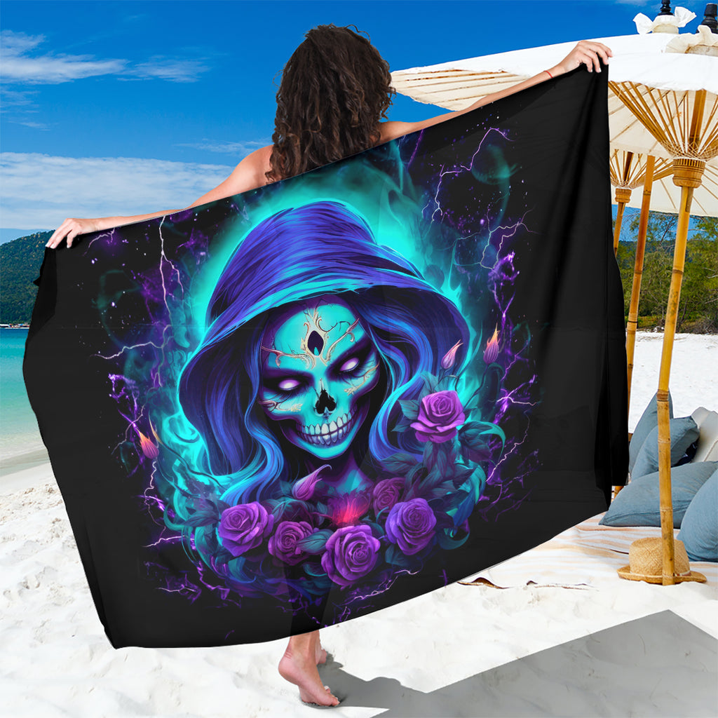 Skull Lady Sarong Rose Skull She Whispered Back Iam The Storm
