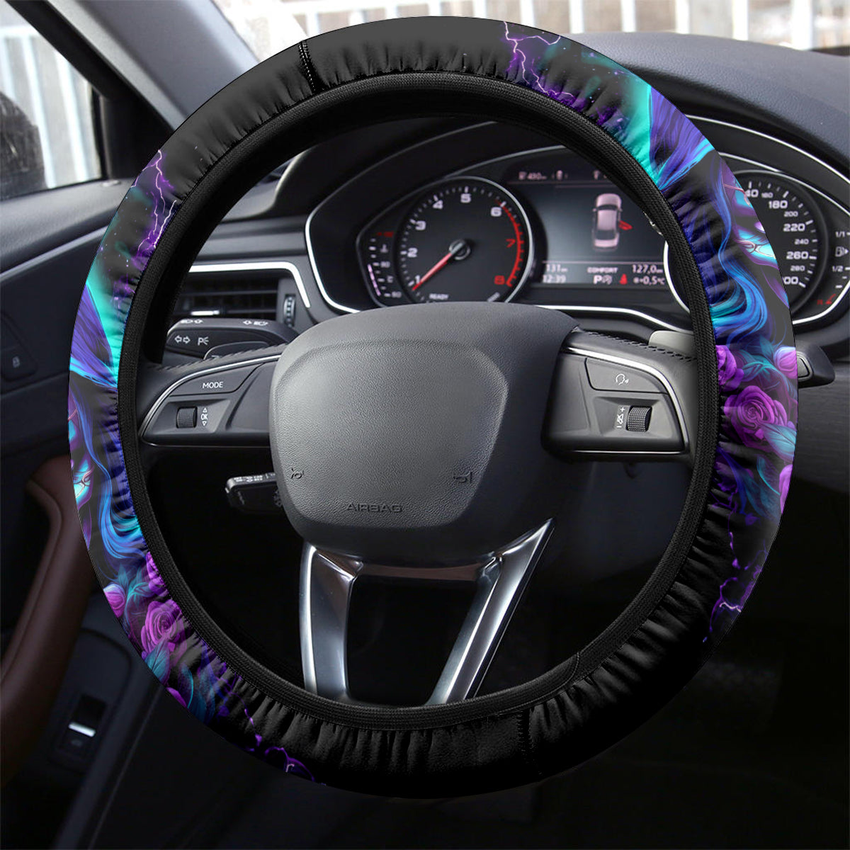 Skull Lady Steering Wheel Cover Rose Skull She Whispered Back Iam The Storm