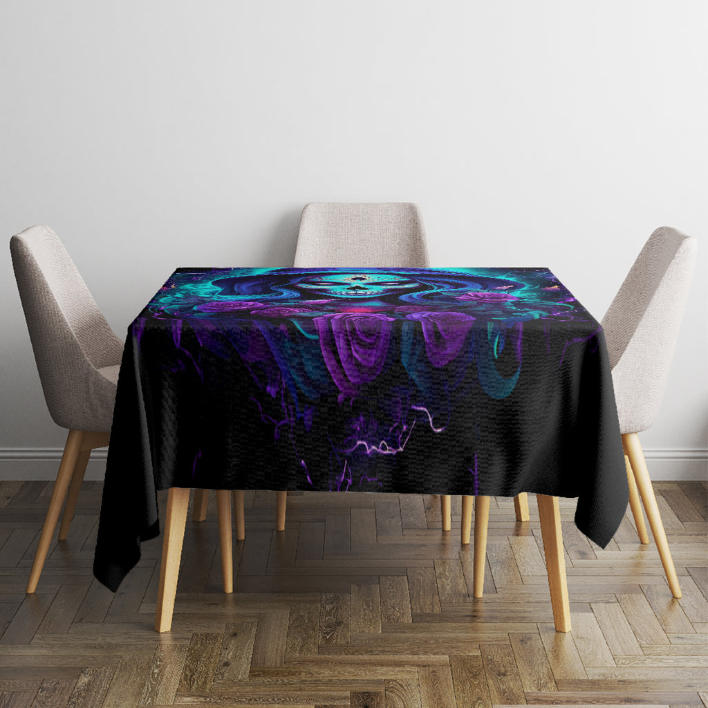 Skull Lady Tablecloth Rose Skull She Whispered Back Iam The Storm