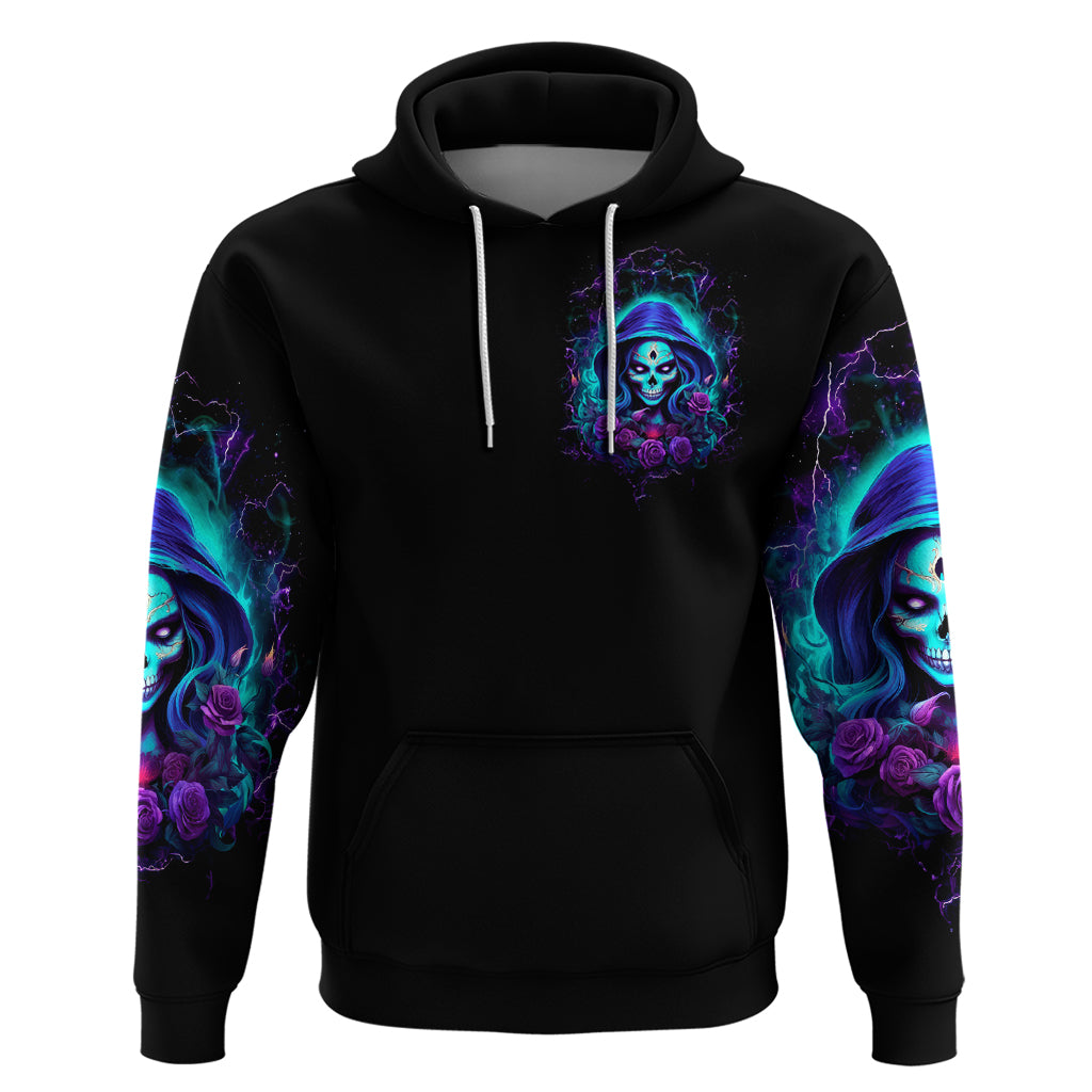 Skull Lady Zip Hoodie Rose Skull She Whispered Back Iam The Storm
