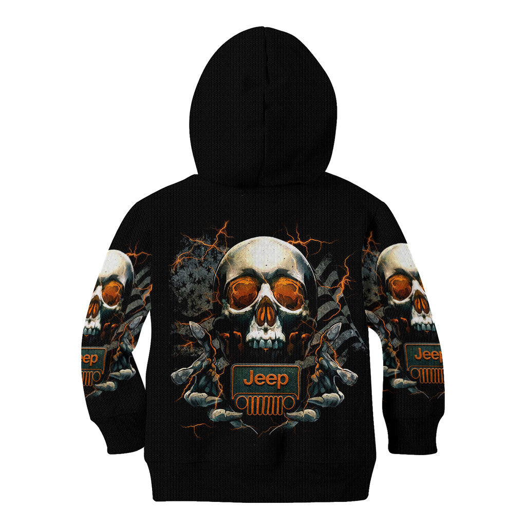 Skull Jeep Kid Hoodie Skull Flag Jeep Life