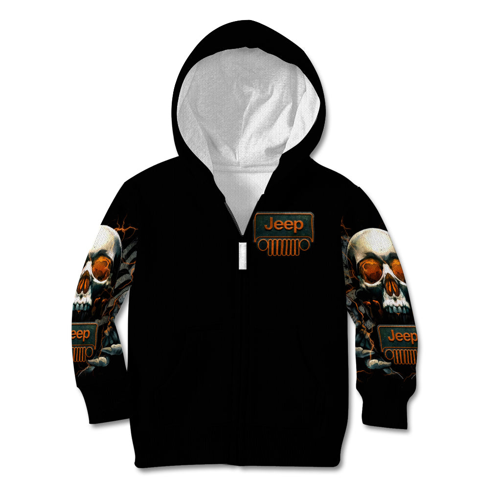 Skull Jeep Kid Hoodie Skull Flag Jeep Life