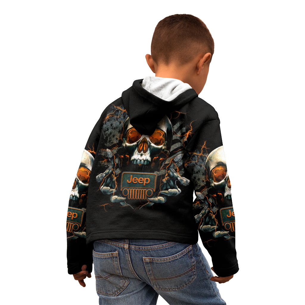 Skull Jeep Kid Hoodie Skull Flag Jeep Life