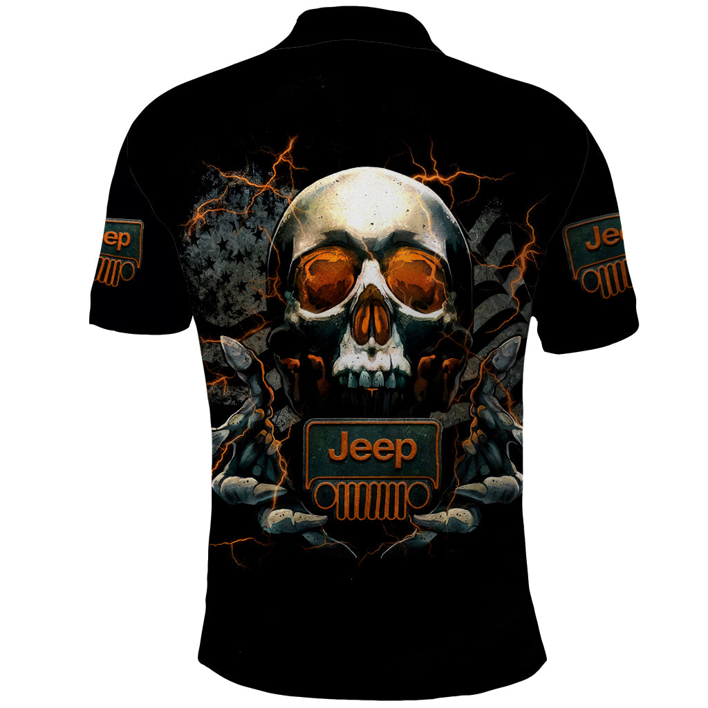 Skull Jeep Polo Shirt Skull Flag Jeep Life