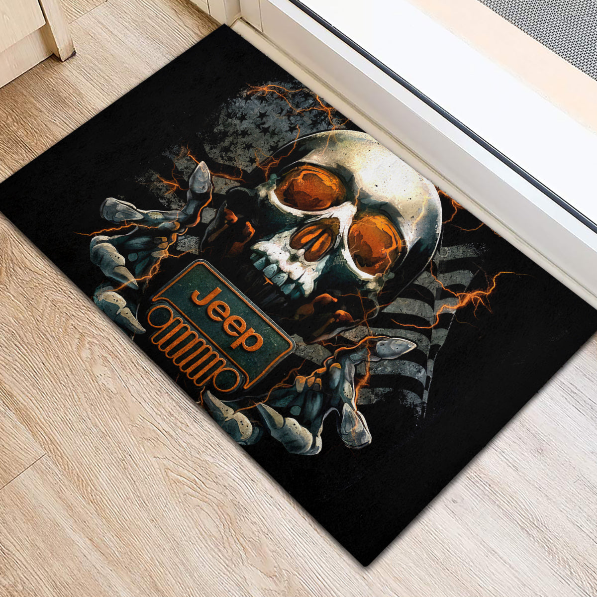 Skull Jeep Rubber Doormat Skull Flag Jeep Life
