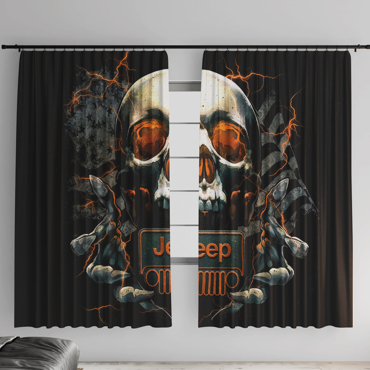 Skull Jeep Window Curtain Skull Flag Jeep Life