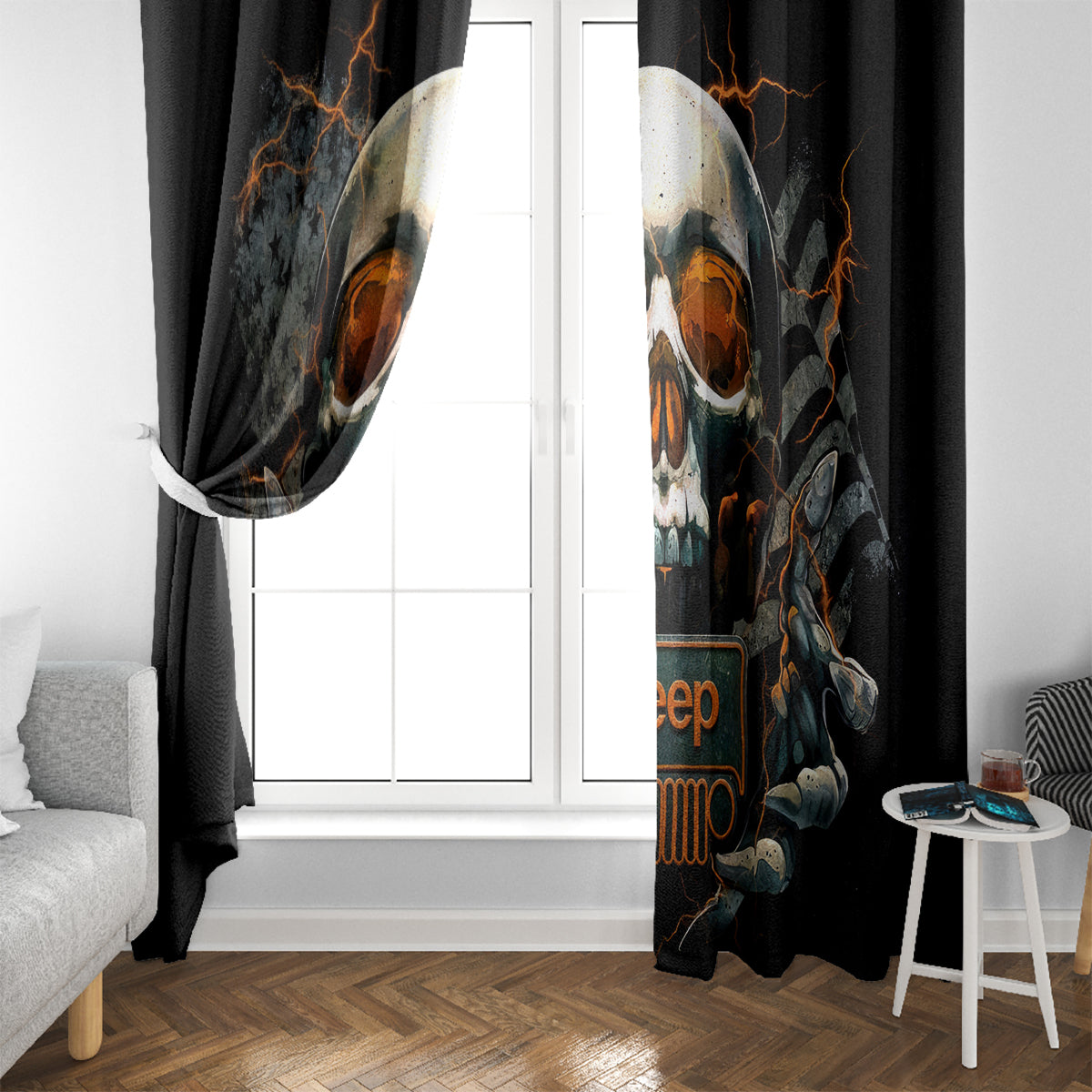 Skull Jeep Window Curtain Skull Flag Jeep Life