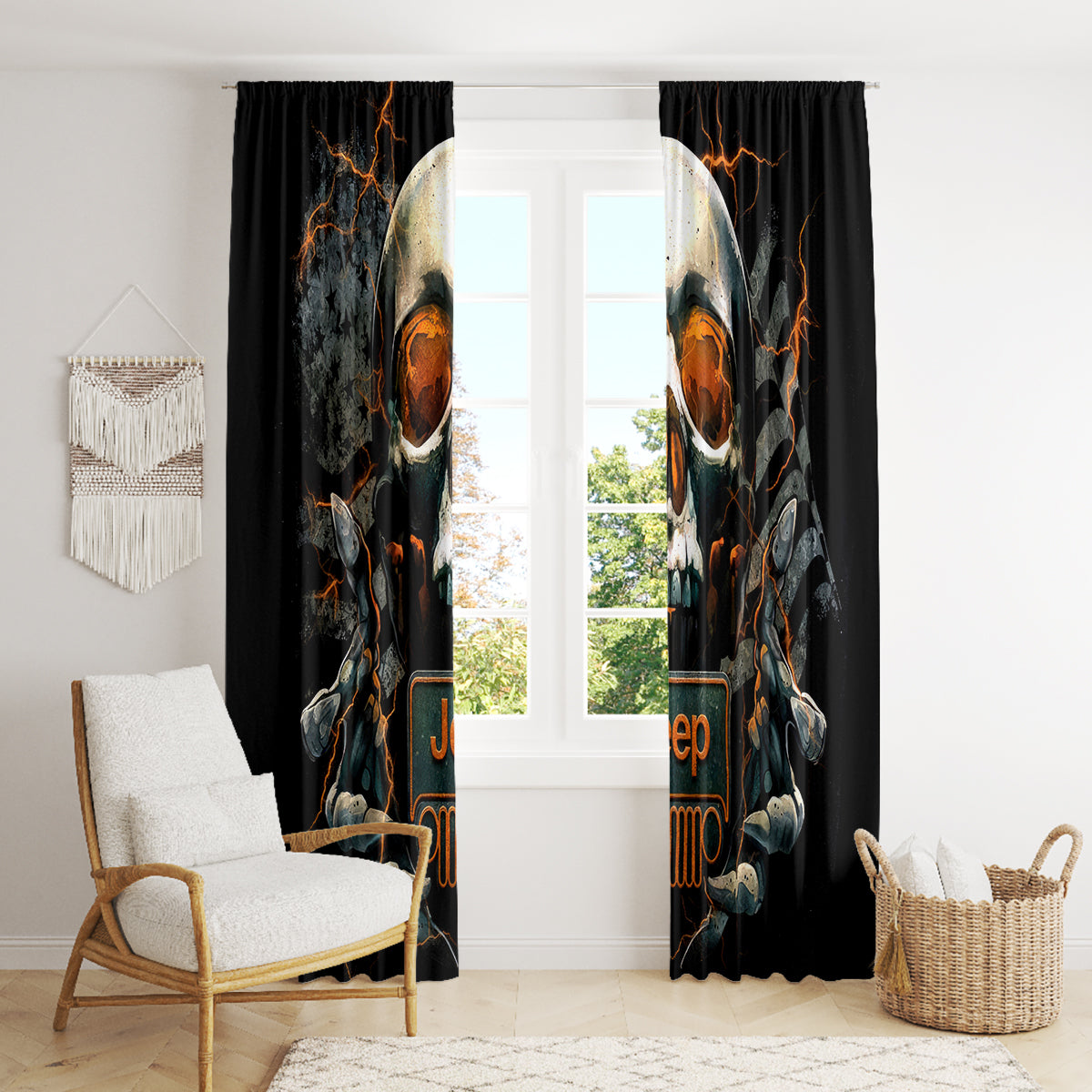 Skull Jeep Window Curtain Skull Flag Jeep Life