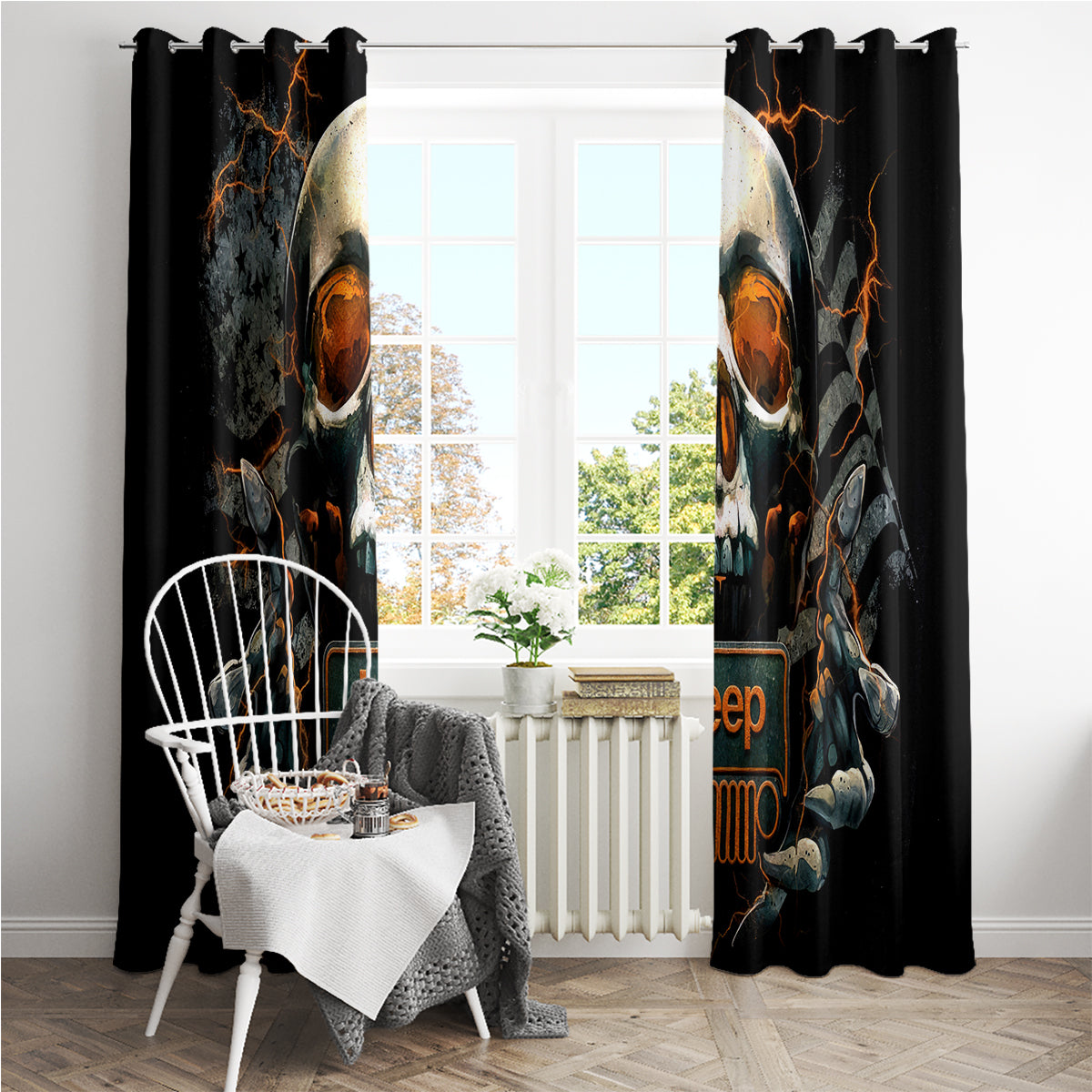 Skull Jeep Window Curtain Skull Flag Jeep Life