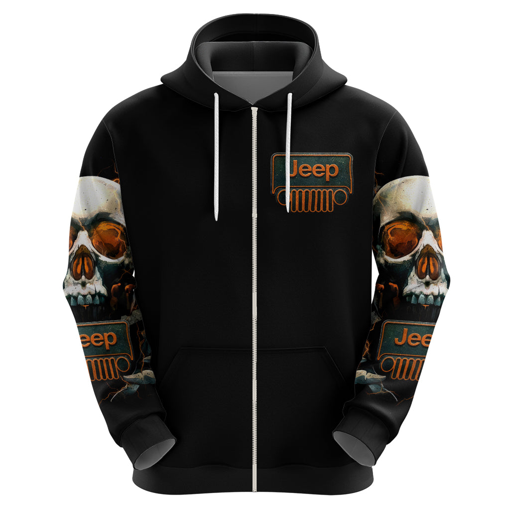 Skull Jeep Zip Hoodie Skull Flag Jeep Life