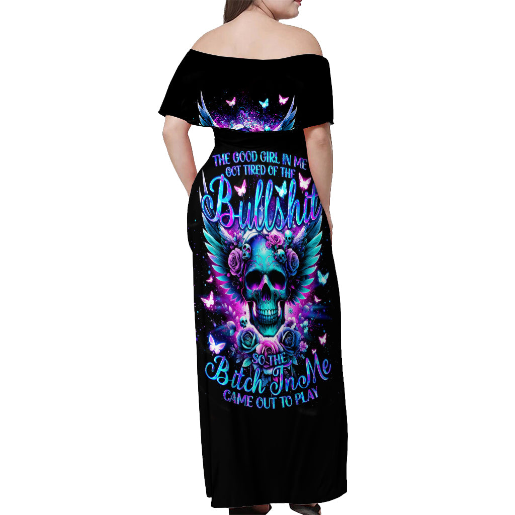 Skull Wings Off Shoulder Maxi Dress So The Bitch In Me Came Out To Play