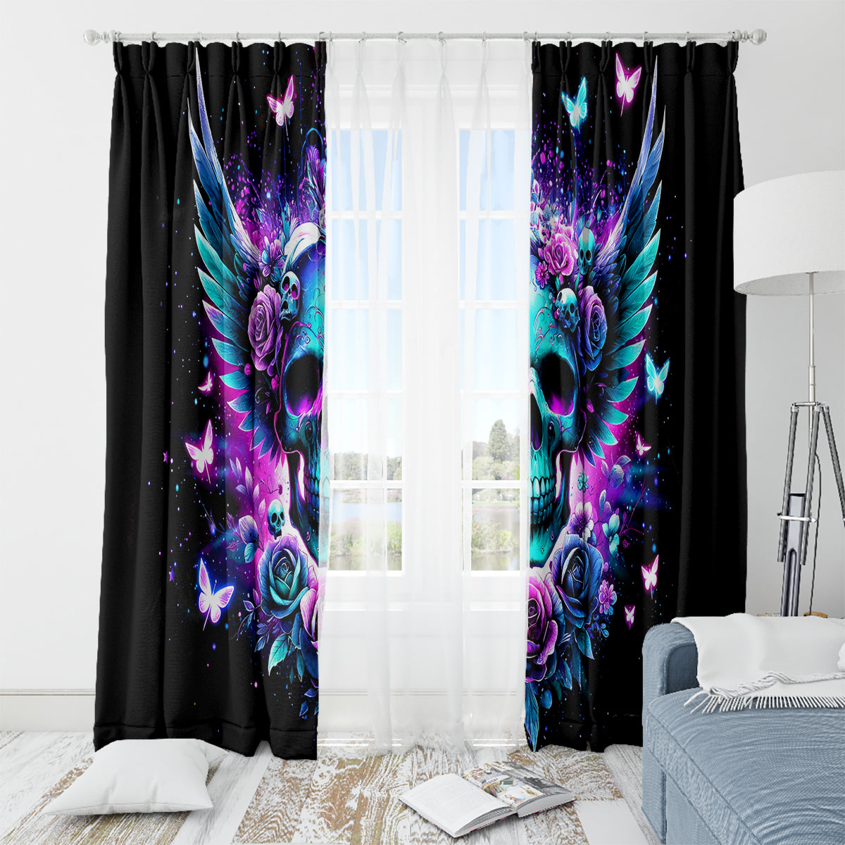 Skull Wings Window Curtain So The Bitch In Me Came Out To Play