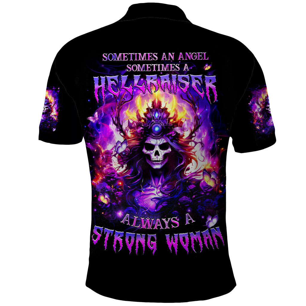 Queen Skull Polo Shirt Sometimes An Angel Somethimes Hellraiser Always A Strong Woman