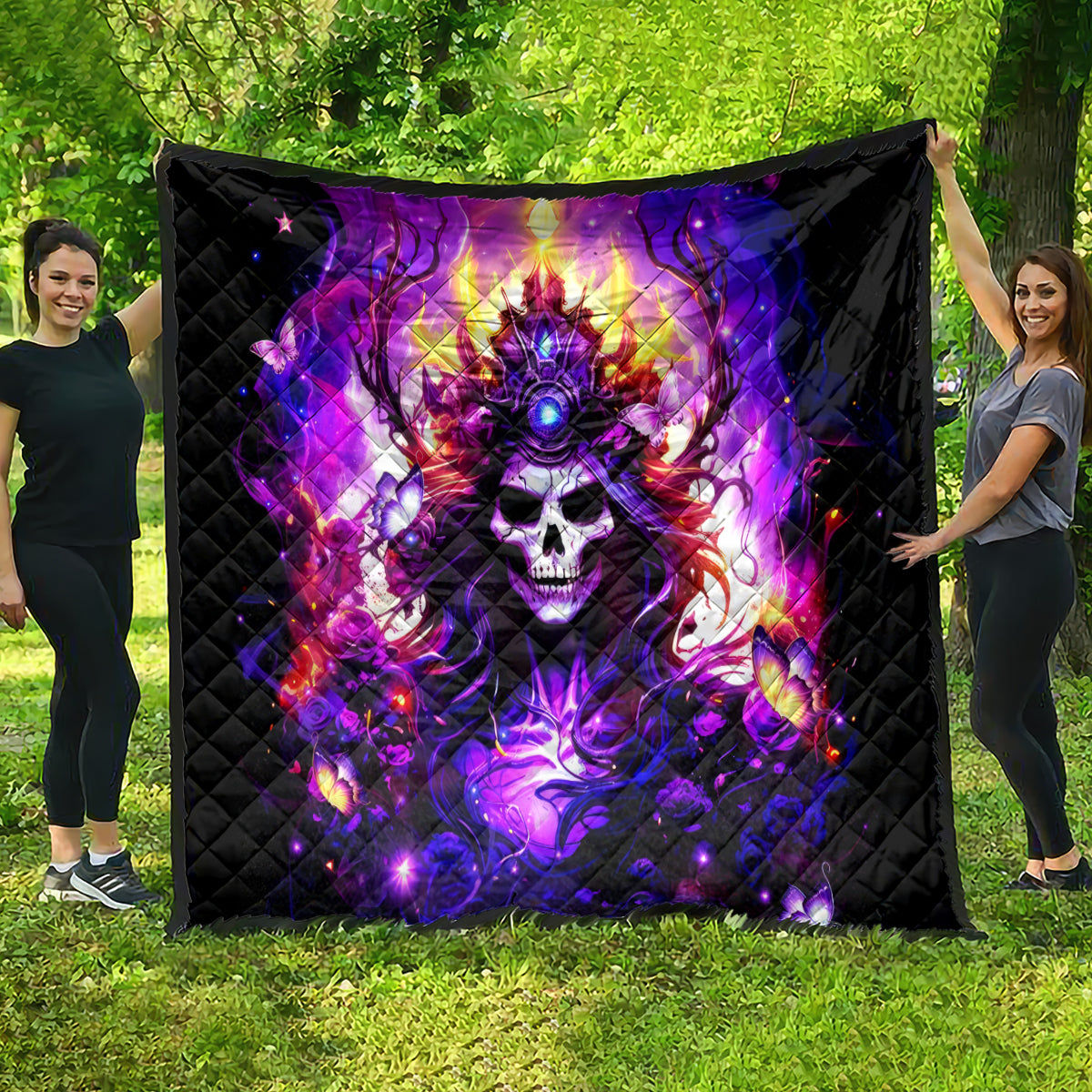 Queen Skull Quilt Sometimes An Angel Somethimes Hellraiser Always A Strong Woman
