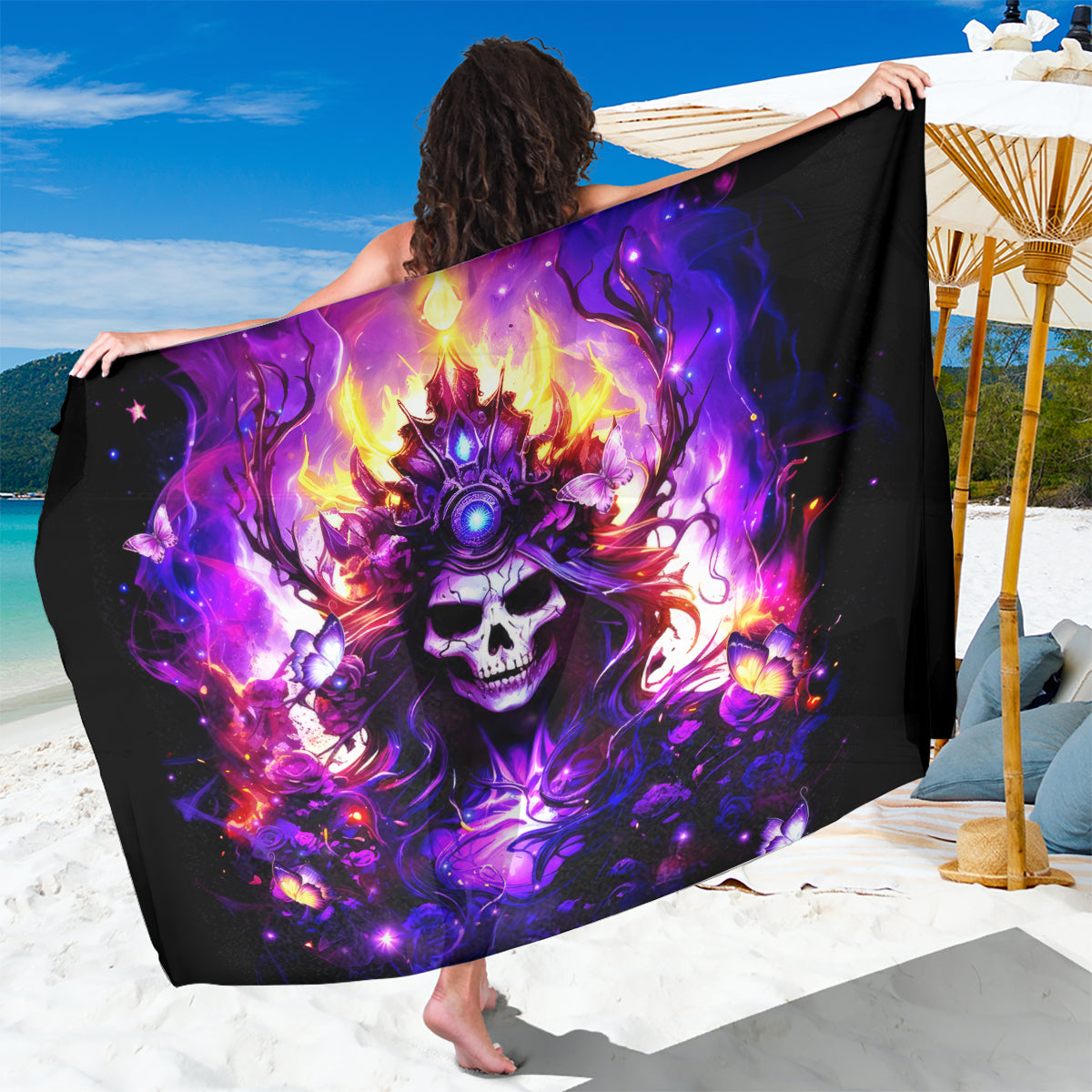 Queen Skull Sarong Sometimes An Angel Somethimes Hellraiser Always A Strong Woman